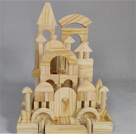 XBN196-05 Medium-Sized Natural Solid Wood Building Blocks