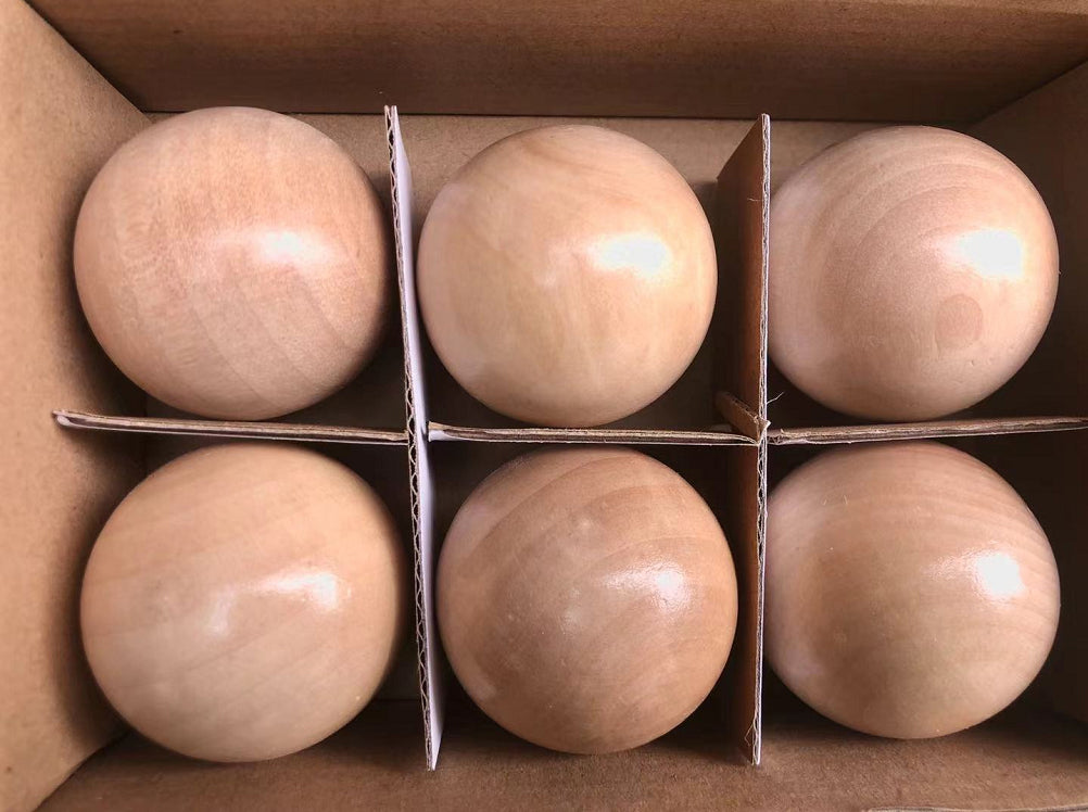 XBN224-20 6PCS Natural Wood Color Ball