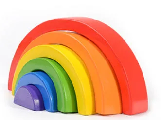XBN224-09  6 glossy rainbow pieces